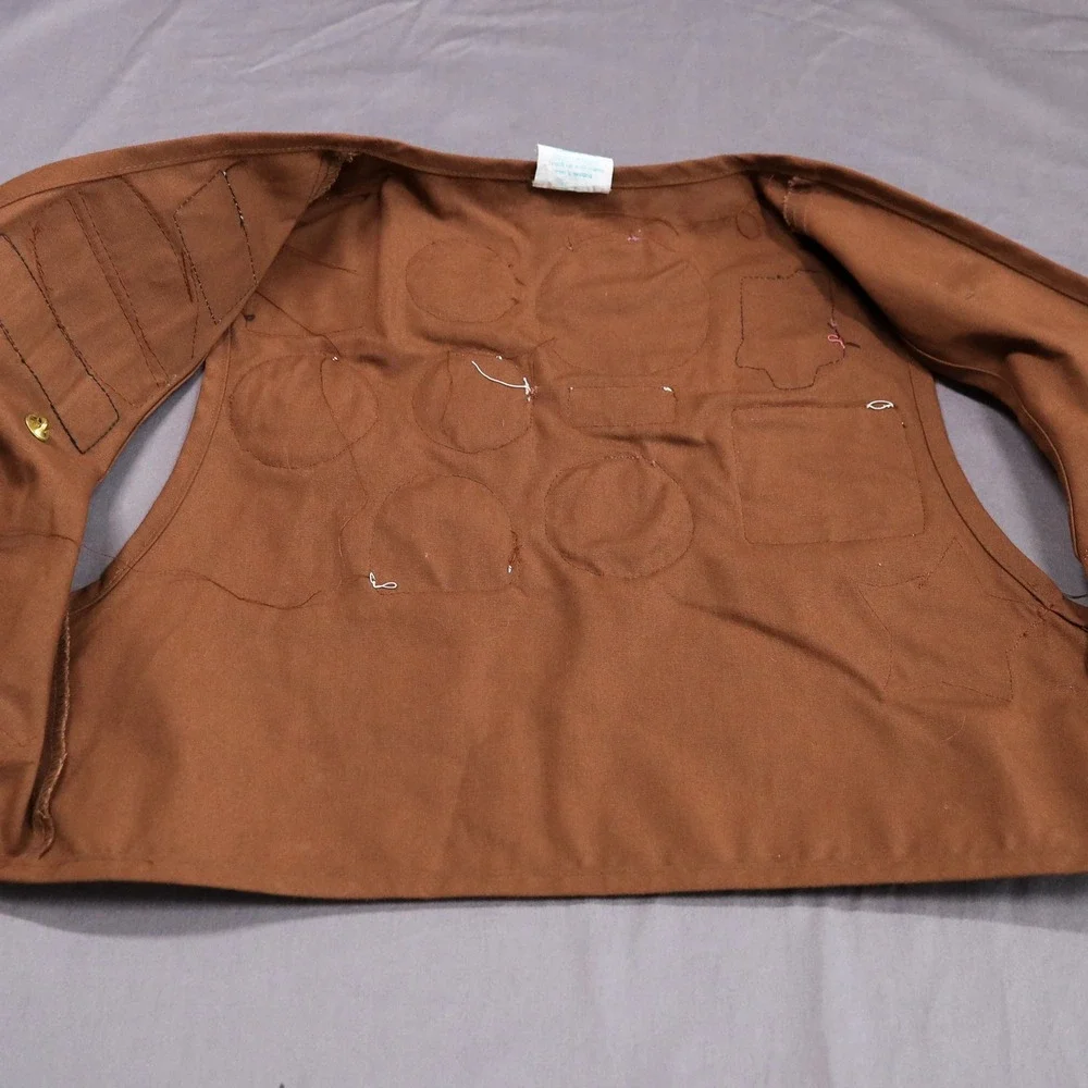 Girl Scouts Brownie Vest Kids Small Brown Arizona Cactus Pine Patches 2112 2000s